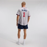 Men's Nike Ozzie Albies Gray Atlanta Braves Road Limited Player Jersey