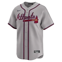 Men's Nike Ozzie Albies Gray Atlanta Braves Road Limited Player Jersey