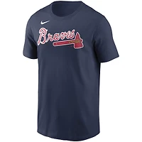 T-shirt Nike bleu marine Ozzie Albies des Atlanta Braves Fuse avec nom et numéro