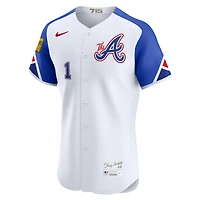 Men's Nike Ozzie Albies White Atlanta Braves City Connect Elite Jersey