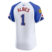 Men's Nike Ozzie Albies White Atlanta Braves City Connect Elite Jersey