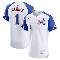 Men's Nike Ozzie Albies White Atlanta Braves City Connect Elite Jersey