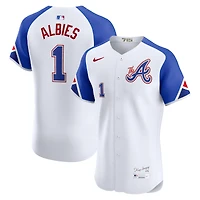 Men's Nike Ozzie Albies White Atlanta Braves City Connect Elite Player Jersey