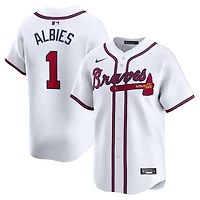 Men's Nike Ozzie Albies White Atlanta Braves Home Limited Player Jersey