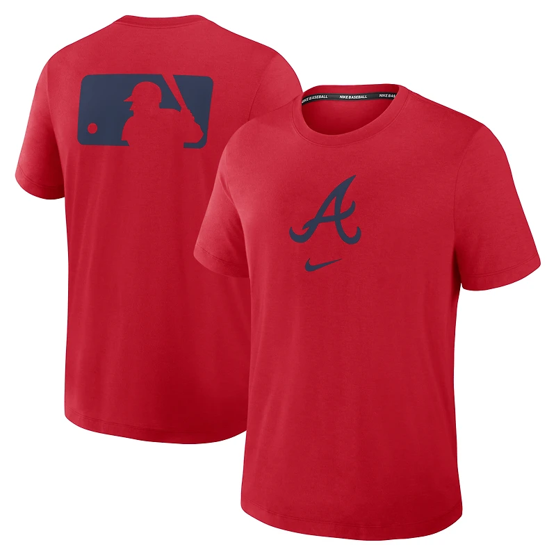 T-shirt Nike rouge Atlanta Braves Authentic Collection Early Work Tri-Blend Dri-FIT pour homme