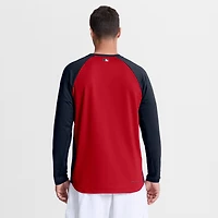 Men's Nike Red Atlanta Braves Authentic Collection Raglan Dri-FIT Sweatshirt