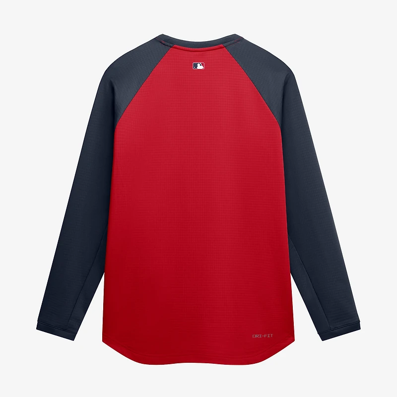 Men's Nike Red Atlanta Braves Authentic Collection Raglan Dri-FIT Sweatshirt
