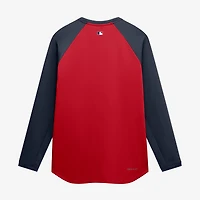 Men's Nike Red Atlanta Braves Authentic Collection Raglan Dri-FIT Sweatshirt
