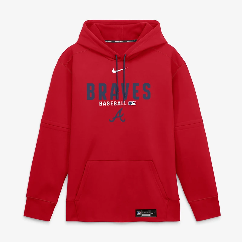 Men's Nike Red Atlanta Braves Authentic Collection Therma-FIT Hoodie