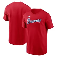 Men's Nike Red Atlanta Braves Cooperstown Collection Wordmark T-Shirt
