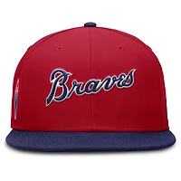 Men's Nike Red Atlanta Braves Cooperstown Two-Tone Dri-FIT Round Bill True Fitted Hat