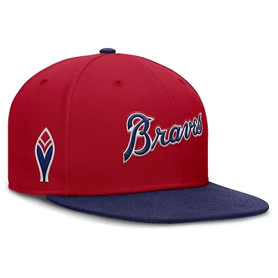 Men's Nike Red Atlanta Braves Cooperstown Two-Tone Dri-FIT Round Bill True Fitted Hat