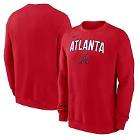 Sweat-shirt Nike rouge Atlanta Braves pour homme