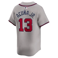 Maillot de joueur Nike Ronald Acuña Jr. pour hommes, gris, Atlanta Braves Away Limited Player