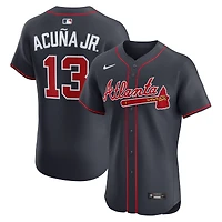 Men's Nike Ronald Acuña Jr. Navy Atlanta Braves Alternate Elite Jersey