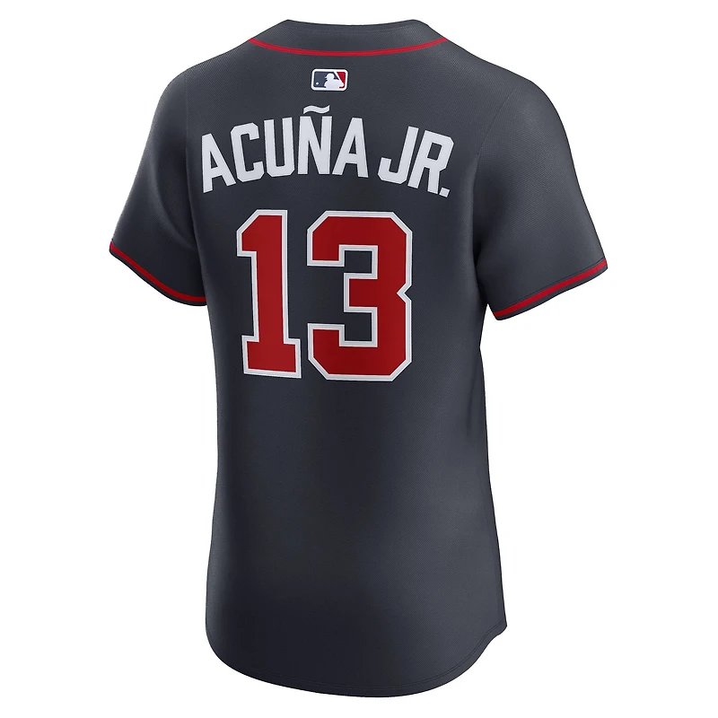 Men's Nike Ronald Acuña Jr. Navy Atlanta Braves Alternate Elite Jersey