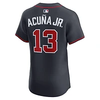 Men's Nike Ronald Acuña Jr. Navy Atlanta Braves Alternate Elite Jersey