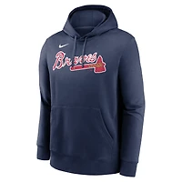 Men's Nike Ronald Acuña Jr. Navy Atlanta Braves Player Name & Number Club Fleece Pullover Hoodie