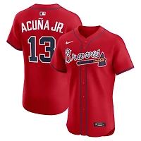 Men's Nike Ronald Acuña Jr. Red Atlanta Braves Alternate 2 Elite Jersey