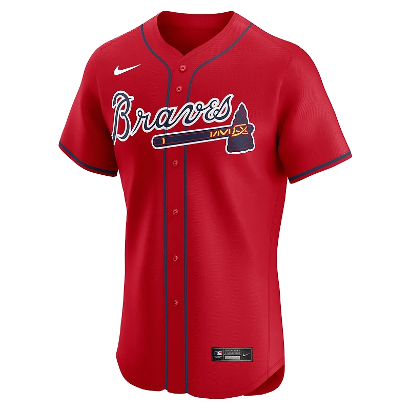 Men's Nike Ronald Acuña Jr. Red Atlanta Braves Alternate 2 Elite Jersey