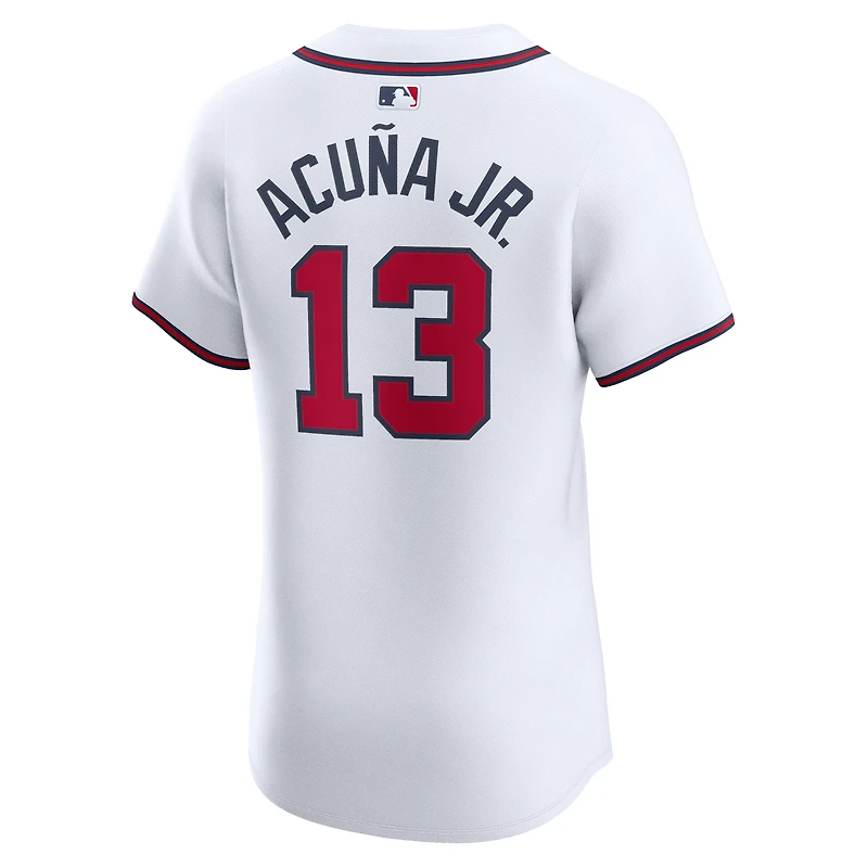 Men's Nike Ronald Acuña Jr. White Atlanta Braves Home Elite Jersey