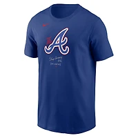 T-shirt Nike Royal Atlanta Braves City Connect avec grand logo pour homme