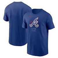 T-shirt Nike Royal Atlanta Braves City Connect avec grand logo pour homme
