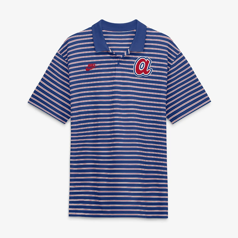 Polo rayé Nike Royal Atlanta Braves Cooperstown Collection Dri-FIT Victory pour homme