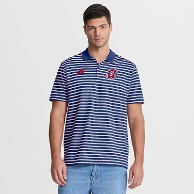 Polo rayé Nike Royal Atlanta Braves Cooperstown Collection Dri-FIT Victory pour homme