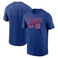 T-shirt rétro Nike Royal Atlanta Braves pour homme de la collection Cooperstown