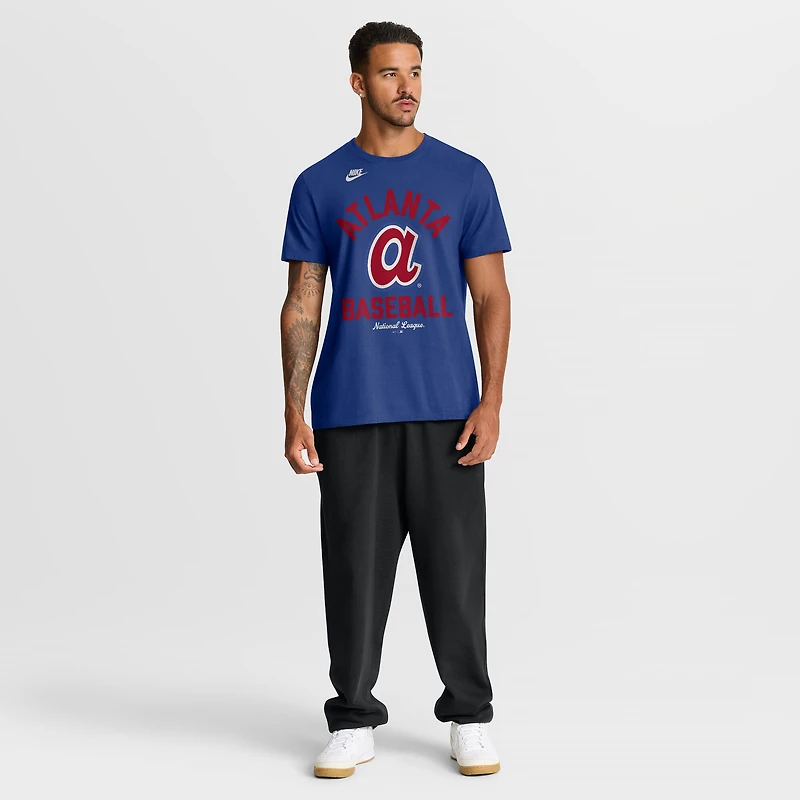 T-shirt Nike Royal Atlanta Braves Cooperstown Collection pour homme