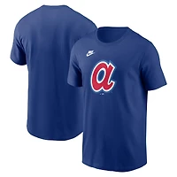T-shirt Nike Royal Atlanta Braves pour homme de la collection Cooperstown