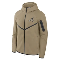 Men's Nike  Tan Atlanta Braves Tech Fleece Windrunner Full-Zip Hoodie Jacket