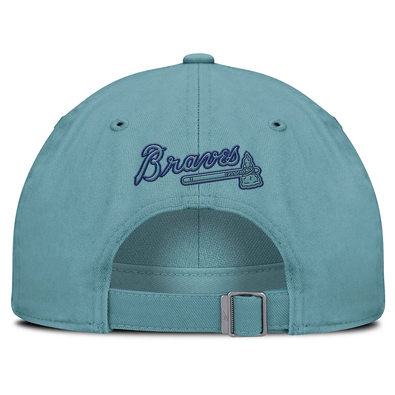 Casquette ajustable turquoise Nike pour homme, motif Atlanta Braves, fête des pères