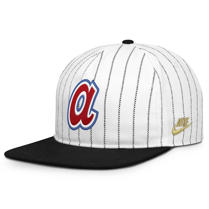 Men's Nike White/Black Atlanta Braves Cooperstown Collection Pro Adjustable Hat