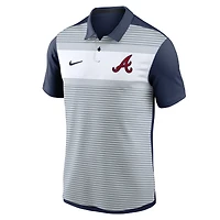 Polo Nike Atlanta Braves Vapor Dri-FIT rayé blanc/bleu marine pour homme