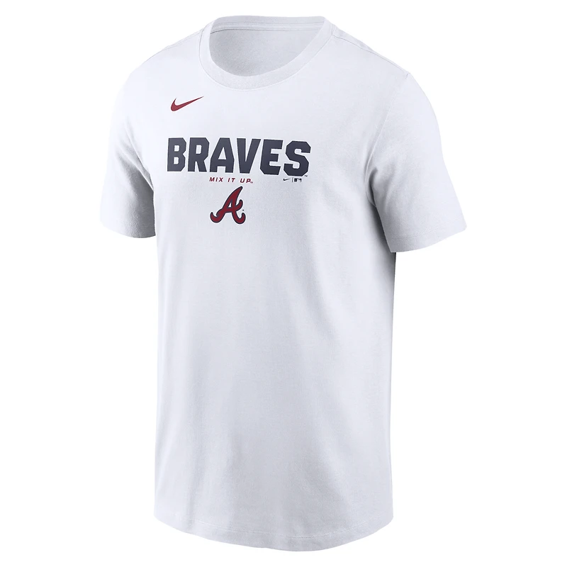 Men's Nike White Atlanta Braves Bold Team Name T-Shirt