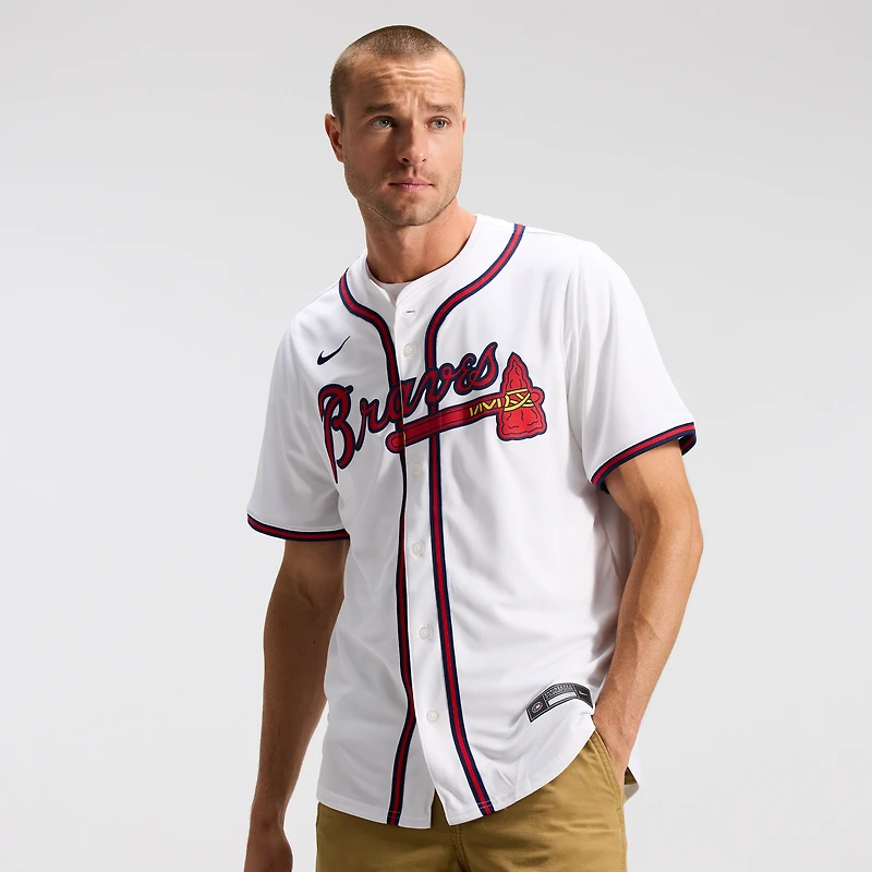 Maillot Nike Atlanta Braves Domicile Limité Blanc pour Homme