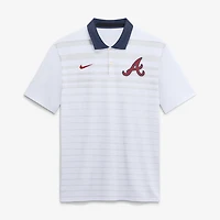 Polo rayé Vapor Dri-FIT blanc Nike Atlanta Braves pour homme
