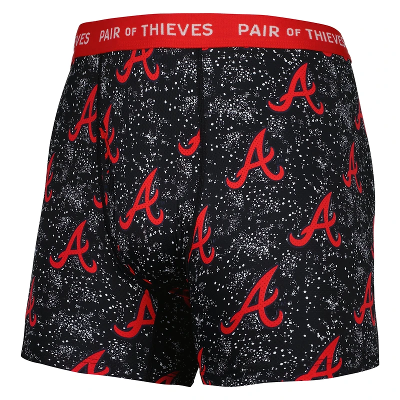Men's Pair of Thieves Gray/Black Atlanta Braves Super Fit 2-Pack Boxer Briefs Set