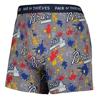 Men's Pair of Thieves Gray/Black Atlanta Braves Super Fit 2-Pack Boxer Briefs Set