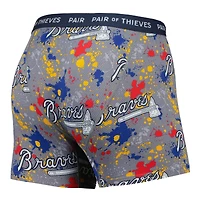 Men's Pair of Thieves Gray/Black Atlanta Braves Super Fit 2-Pack Boxer Briefs Set