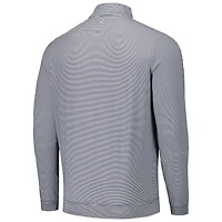 Men's Peter Millar Navy Atlanta Braves Perth Sugar Stripe Performance Quarter-Zip Top