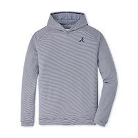 Sweat à capuche Peter Millar bleu marine rayures Pine Sugar des Atlanta Braves pour homme