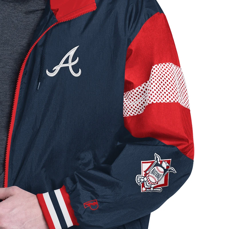 Men's Pro Player Navy/Red Atlanta Braves Legacy Lightweight Full-Zip Hooded Jacket