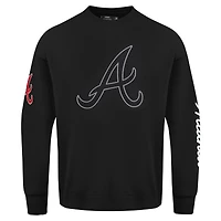 Sweat-shirt à épaules tombantes Pro Standard pour homme Atlanta Braves Paint The City noir