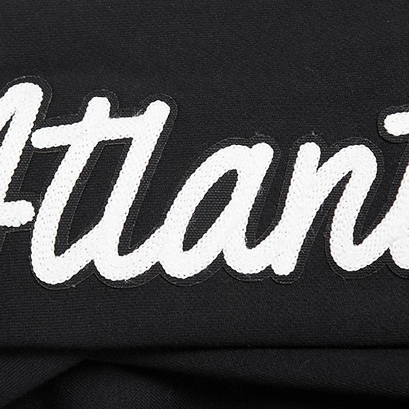 Men's Pro Standard Black Atlanta Braves Paint The City Dropped Shoulder Pullover Sweatshirt