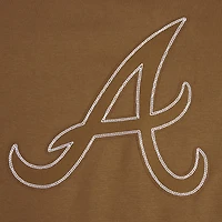 Men's Pro Standard Brown Atlanta Braves Paint The City Dropped Shoulder Pullover Sweatshirt