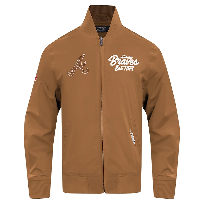 Veste marron à fermeture éclair intégrale Pro Standard des Braves d'Atlanta Paint The City pour hommes
