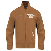 Veste marron à fermeture éclair intégrale Pro Standard des Braves d'Atlanta Paint The City pour hommes
